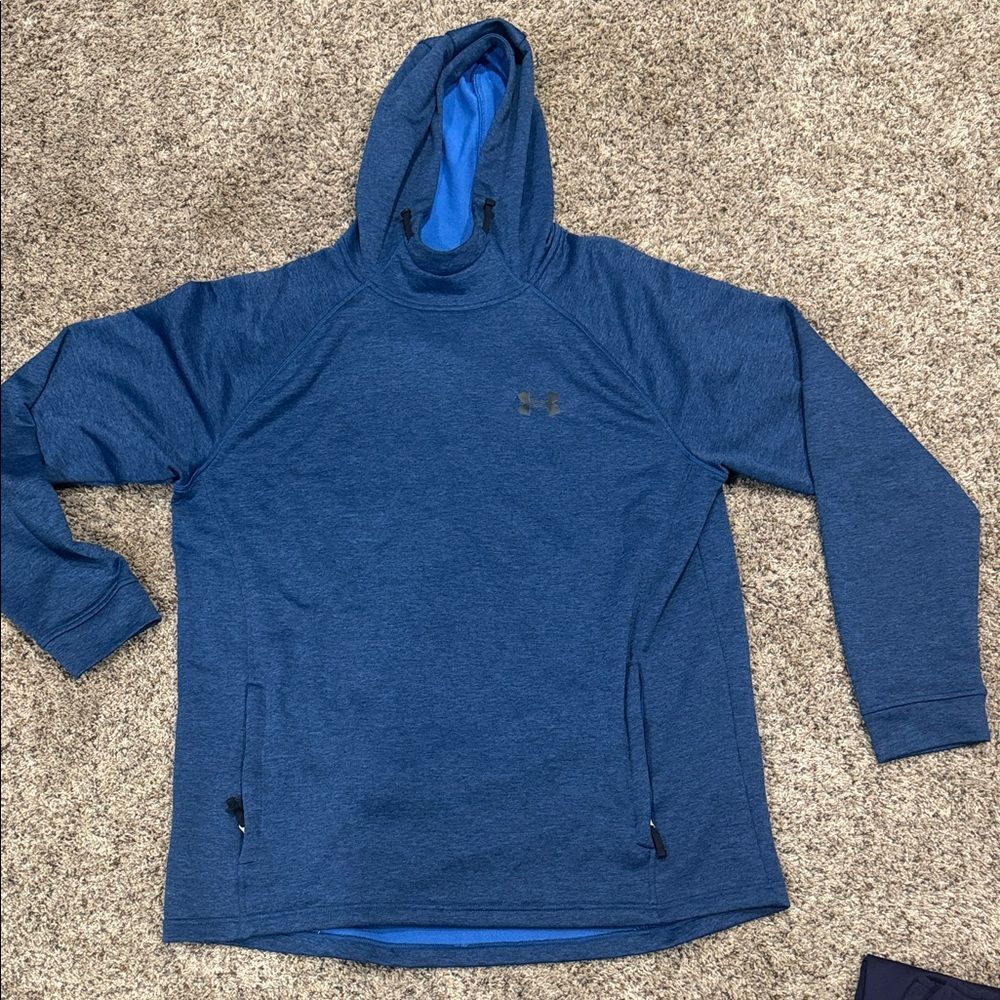 Under Armour Blue Hooded Pullover Sweatshirt - Picture 1 of 3